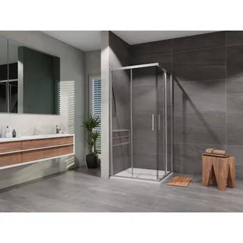 Sprchový kout čtverec Vati 900x900, černá, čiré sklo, včetně vaničky