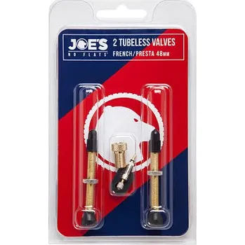 Lepící sada JOES JOE´S ventilky 2x Tubeless French/Presta valves 48 mm