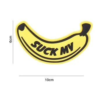 Nášivka Gumová nášivka 101 Inc nápis Suck my - žlutá-černá