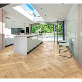 vinylová podlaha Dřevěná podlaha dvouvrstvá KAHRS Herringbone Dub cc dim bílý 111PCCEKDWKE600