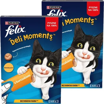Pamlsek pro kočku Felix Deli Moments Creamy Chicken Snacks pro kočky 8x10g