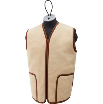 Pánská vlněná vesta Merino vlna + Velbloud - světlá XL