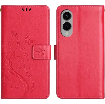 Pouzdro na mobilní telefon Flowers knížkové pouzdro na Samsung Galaxy S25 Edge - červené