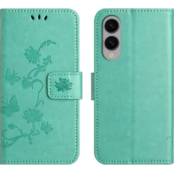 Pouzdro na mobilní telefon Flower knížkové pouzdro na Samsung Galaxy S25 Edge - modrozelené