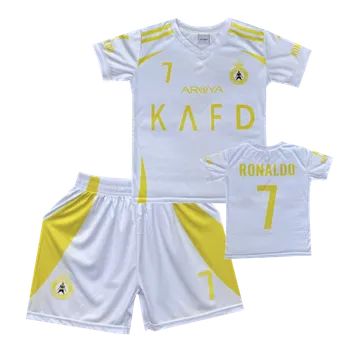 Numberoplus Dětský fotbalový dres Komplet Al Nassr Golden White- Cristiano Ronaldo CR7 Velikost: 11 roků (vel.140)