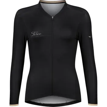cyklistický dres Force GOLD LADY černý dámský cyklodres - dlouhý rukáv M + DÁREK + Doprava ZDARMA