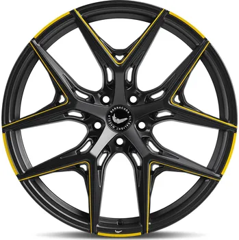 Alu kolo Barracuda RAZZER YELLOWGOLD Puresports černá matná s frézováním 8,5×20" 5×112 ET 33 RCRAZ85043R/MBSP22023MYELLOWGOLDM