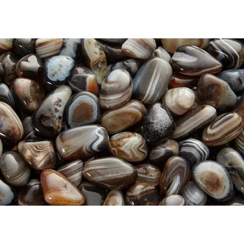 Tromlovaný černý achát Množství: 10 kusů