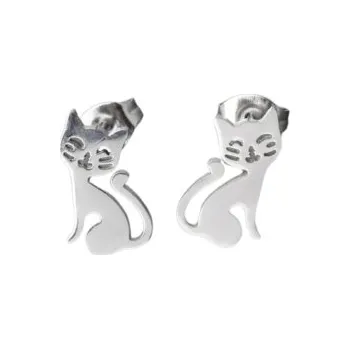 Náušnice Náušnice sedící kočičky - chirurgická ocel (pecky)