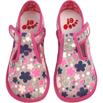 Dívčí pantofle EF barefoot papuče 395 Kwiaty Fluo-Flowers dívčí Velikost: 35