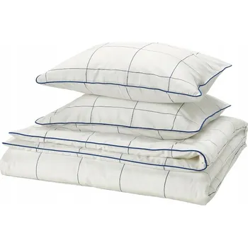 Povlečení IKEA BREDVECKLARE Sada povlečení 200x200/50x60 cm bílá Bavlna Viskóza