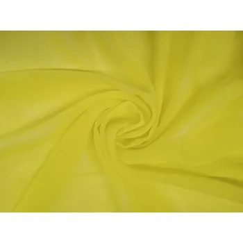 Šífon,chifon, neonově žlutá barva, látka, metráž šíře 145 cm