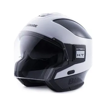 Helma na motorku přilba SOLO, BLAUER (bílá, carbon, černá matná, vel. S)