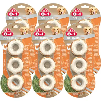 Pamlsek pro psa 8in1 pamlsky pro psy Delight žvýkací kroužky, 6 × 3 ks