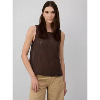 S.Oliver dámský průhledný žerzejový top 2166366 8828 Hnědá 40