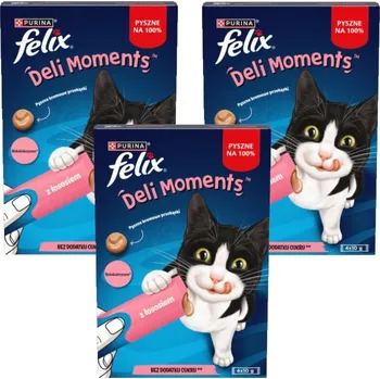 Felix Deli Moments Krémové pochoutky pro kočky s lososem 12x10g