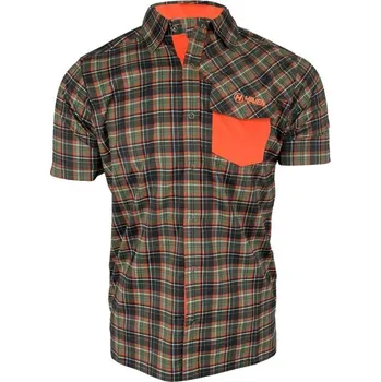 Pánská košile košile krátká pánská HAVEN Agness Slimfit khaki/oranžová (košile krátká pánská HAVEN Agness Slimfit khaki/oranžová)
