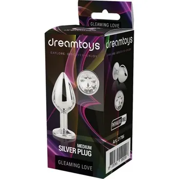 Anální kolík Dream Toys Gleaming Love Plug Silver Medium