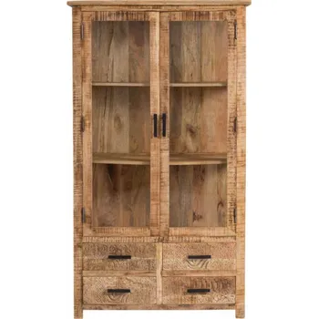 Knihovna Masivní vitrína Malawi - mangové dřevo VÝPRODEJ