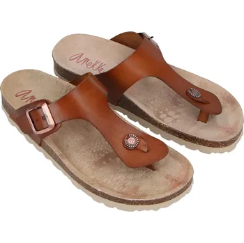 Dámské pantofle Anekke dámské kožené bio žabky Amazonia hnědé Velikost: 37 (24 cm)