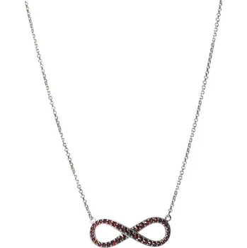 Náhrdelník Leru Stříbrný náhrdelník s českým granátem nekonečno