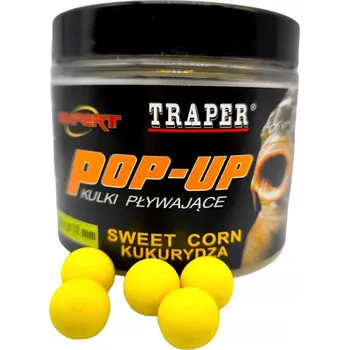Boilies Kaprové Proteinové Kuličky Traper Pop-Up Sladká Kukuřice 12mm 50g Plovoucí
