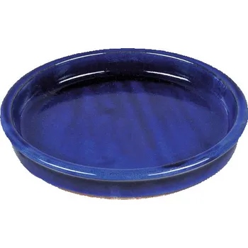 Květináč Podmiska keramická glazovaná Ø 30 cm modrá