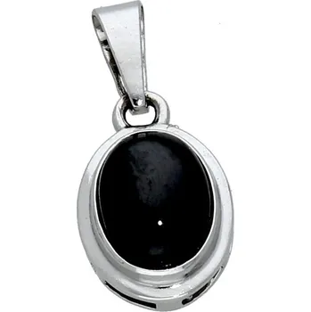 Přívěsek Goldstore Stříbrný oválný přívěsek onyx černý Varianta: stříbrný přívěs