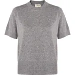 Merino/kašmír svetr s krátkým rukávem SHORTY šedý XS / Šedá