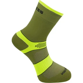 ponožky Progress CYCLING HIGH SOX oliva/limetka (ponožky Progress CYCLING HIGH SOX oliva/limetka)