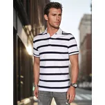 Pánská košile polo s pruhy PX0644 Barva: Bílá, Velikost: M