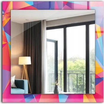 Zrcadlo Zrcadlo dekorativní závěsné na zeď Barevné geometrické 60x60 cm
