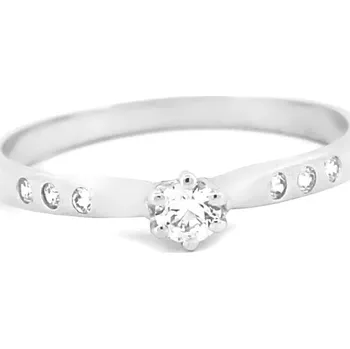 Prsten Zlatokov Zlatý prsten z bílého zlata a zirkony Julie Velikost a váha prstenu: 57 (váha 1,11g)