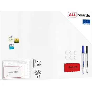 Allboards Magnetická tabule SLIMboard bezrámová smazatelná za sucha 180x120 cm, PME180x120