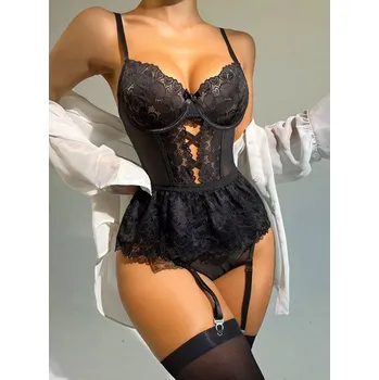 Dámská erotická souprava Sexy body M-2XL Barva/velikost: Černá M/L