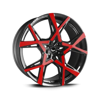 Alu kolo Barracuda PROJECT X černá lesklá / zářivá červená 10×22" 5×112 ET 45 RCPROX100245R/BBSflashred22024