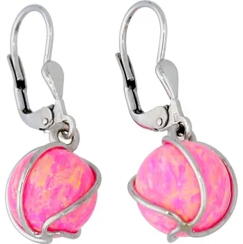 Náušnice Goldstore Stříbrné náušnice visací opál růžový Varianta: stříbrné náušnice