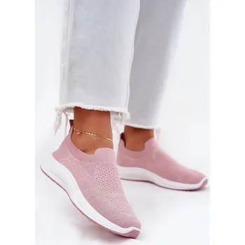 Dámské tenisky Nazouvací Textilní Sportovní Boty Dámské Minstina Barva: Růžová, Velikost: 37