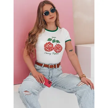 Dámská halenka Dámské tričko s flitry ROSAWIS RY2845 Barva: Bílá, Velikost: S/M