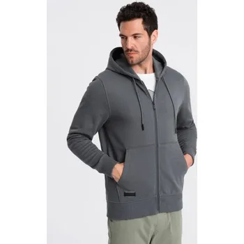 Pánská mikina Ombre Clothing Bavlněná pánská mikina - graphite v11 om-ssbz-0160