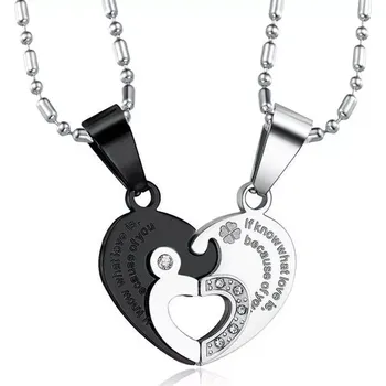 Přívěsek Ocelové partnerské přívěsky Double Hearts - Model BEZ ŘETÍZKŮ (pouze přívěsky)