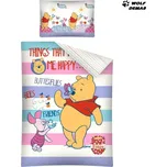 Povlečení do postýlky Medvídek Pů proužky 100x135 + 40x60 cm