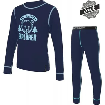 Set dětského termoprádla komplet dětský SENSOR DOUBLE FACE WILD set tm. modrý (komplet dětský SENSOR DOUBLE FACE WILD set tm. modrý)