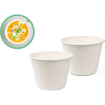 Jednorázové nádobí Misky Woodeven z cukrové třtiny, 50 ks