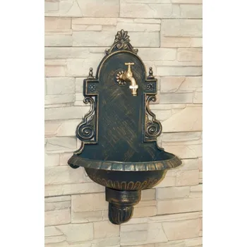 Ozdobné pavlačové umyvadlo z lehké slitiny 24/10 malé barva antické zlato