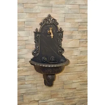 Umyvadlo Ozdobné retro pavlačové umyvadlo z lehké slitiny 23/10 antické zlato Viener Bassena