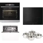 Mora MORASET02NADOBI VTS786BX trouba + VDIS677FF indukční deska + IMB6678 myčka + sada nádobí