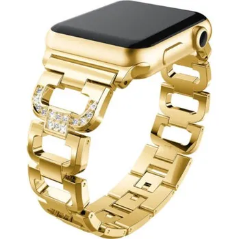 Ostatní příslušenství k chytrým hodinkám eses Kovový článkovitý řemínek pro Apple Watch - Zlatý 38mm, 40mm, 41mm