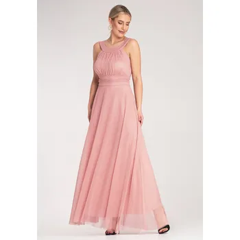 Dámské šaty Elegantní maxi šaty z lehkého a vzdušného materiálu M1171 Barva: Růžová, Velikost: S/M