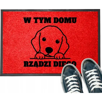 Rohožka VSTUPNÍ ROHOŽKA 40X60 KE DVEŘÍM V TOMTO DOMĚ VLÁDNE JMÉNO NATURALNA VZOR